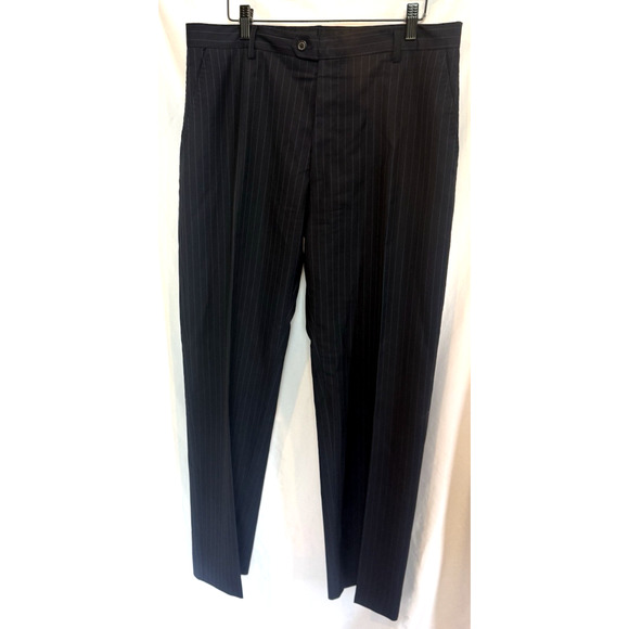 Paul Smith Mens Mohair Wool Blazer Suit Jacket 46 L Navy Pinstripe Pants Italy - Picture 11 of 14